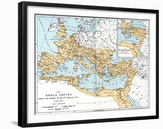 Map of the Roman Empire, 2nd Century Ad-null-Framed Giclee Print