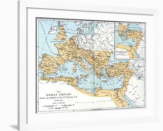 Map of the Roman Empire, 2nd Century Ad-null-Framed Giclee Print