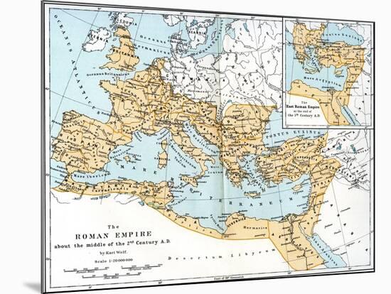 Map of the Roman Empire, 2nd Century Ad-null-Mounted Giclee Print