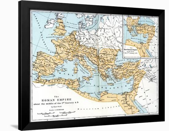 Map of the Roman Empire, 2nd Century Ad-null-Framed Giclee Print