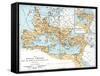 Map of the Roman Empire, 2nd Century Ad-null-Framed Stretched Canvas