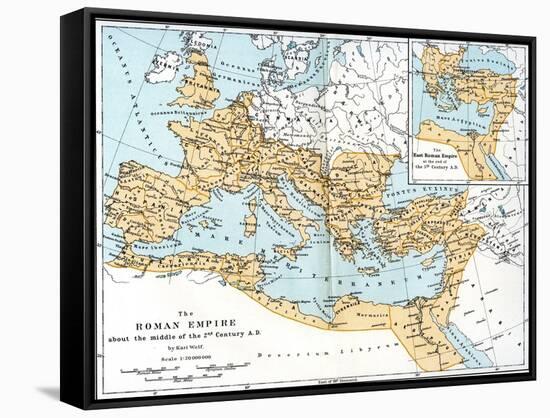 Map of the Roman Empire, 2nd Century Ad-null-Framed Stretched Canvas