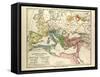 Map of the Roman Empire in the 4th and 5th Centuries A.D-null-Framed Stretched Canvas