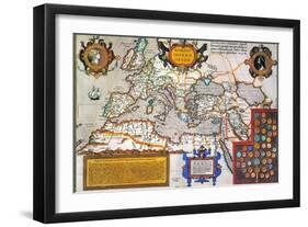 Map Of The Roman Empire-Abraham Oertel-Framed Giclee Print