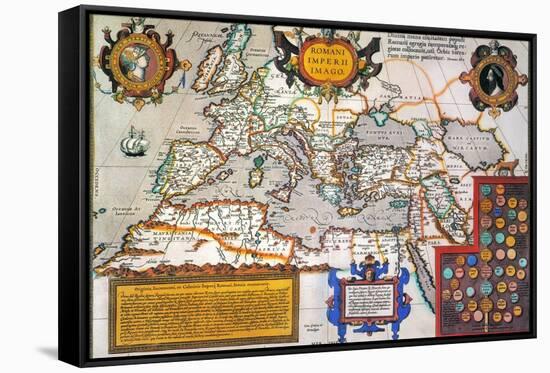 Map Of The Roman Empire-Abraham Oertel-Framed Stretched Canvas