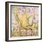 Map of the Route Followed by Hernando Cortes During the Conquest of Mexico-null-Framed Giclee Print