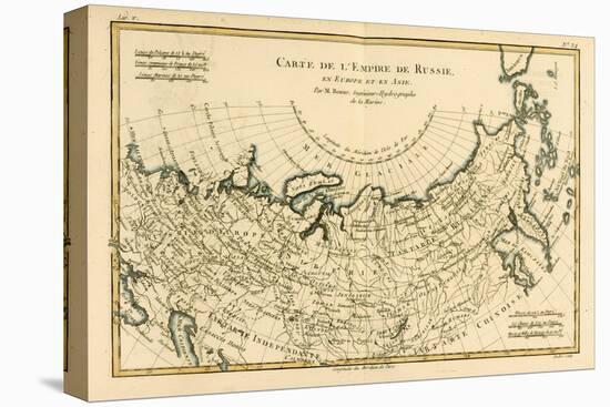 Map of the Russian Empire, in Europe and Asia, from 'Atlas De Toutes Les Parties Connues Du Globe…-Charles Marie Rigobert Bonne-Stretched Canvas