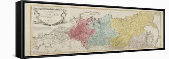 Map of the Russian Empire-Tobias Conrad Lotter-Framed Stretched Canvas