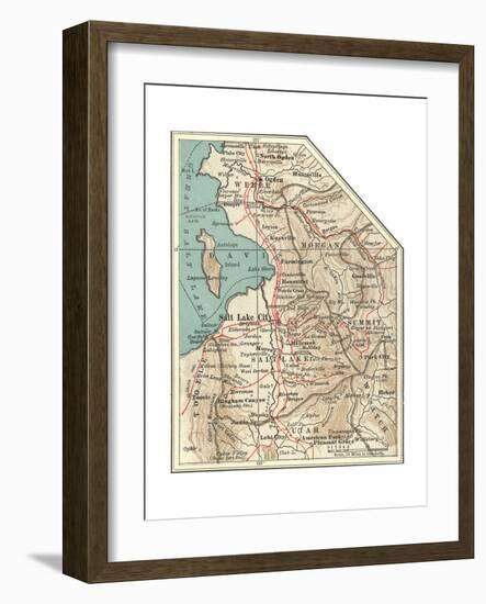 Map of the Salt Lake City-Encyclopaedia Britannica-Framed Giclee Print