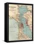 Map of the San Francisco Bay Area (C. 1900), Maps-Encyclopaedia Britannica-Framed Stretched Canvas