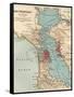 Map of the San Francisco Bay Area (C. 1900), Maps-Encyclopaedia Britannica-Framed Stretched Canvas