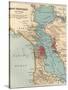 Map of the San Francisco Bay Area (C. 1900), Maps-Encyclopaedia Britannica-Stretched Canvas