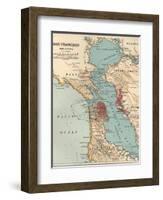 Map of the San Francisco Bay Area (C. 1900), Maps-Encyclopaedia Britannica-Framed Art Print