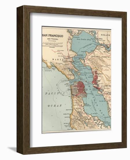 Map of the San Francisco Bay Area (C. 1900), Maps-Encyclopaedia Britannica-Framed Art Print