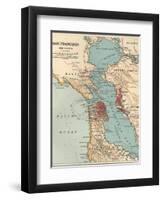 Map of the San Francisco Bay Area (C. 1900), Maps-Encyclopaedia Britannica-Framed Art Print