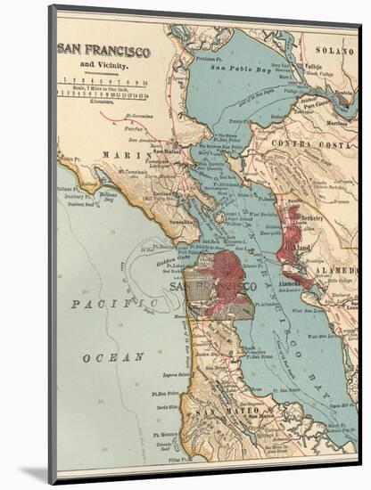 Map of the San Francisco Bay Area (C. 1900), Maps-Encyclopaedia Britannica-Mounted Art Print