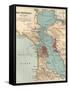 Map of the San Francisco Bay Area (C. 1900), Maps-Encyclopaedia Britannica-Framed Stretched Canvas