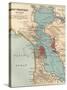 Map of the San Francisco Bay Area (C. 1900), Maps-Encyclopaedia Britannica-Stretched Canvas