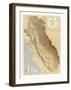 Map of The San Joaquin, Sacramento and Tulare Valleys, c.1873-null-Framed Art Print