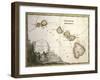 Map of the Sandwich Islands, Oceania, According to Discoveries of James Cook, Rome 1798-null-Framed Giclee Print