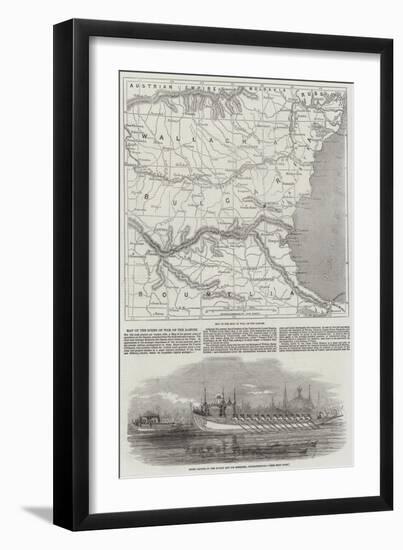 Map of the Scene of War on the Danube-John Dower-Framed Giclee Print