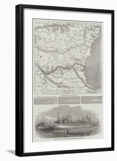 Map of the Scene of War on the Danube-John Dower-Framed Giclee Print