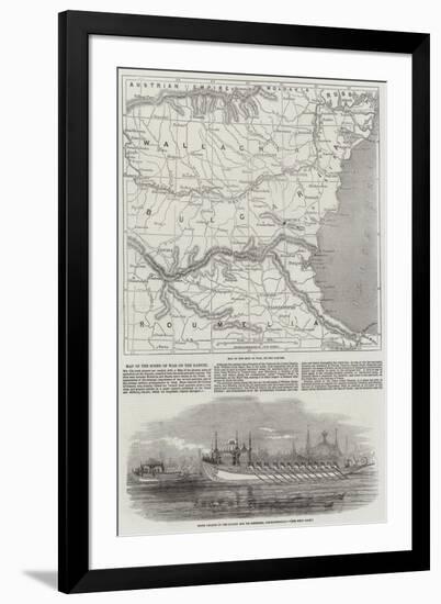 Map of the Scene of War on the Danube-John Dower-Framed Giclee Print
