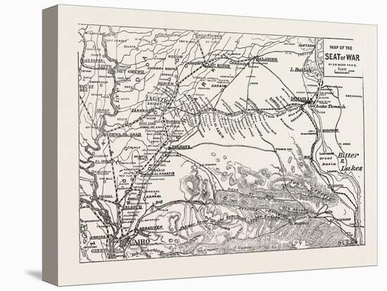 Map of the Seat of War, Egypt, 1882-null-Stretched Canvas