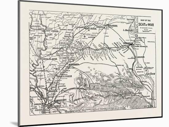 Map of the Seat of War, Egypt, 1882-null-Mounted Giclee Print