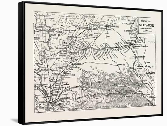 Map of the Seat of War, Egypt, 1882-null-Framed Stretched Canvas