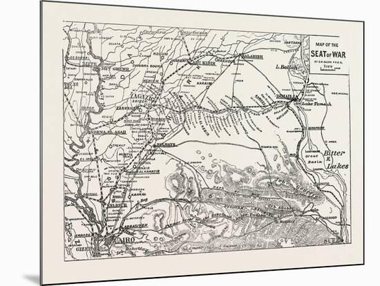 Map of the Seat of War, Egypt, 1882-null-Mounted Giclee Print