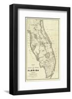 Map of the Seat of War in Florida, c.1838-Washington Hood-Framed Art Print