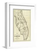 Map of the Seat of War in Florida, c.1838-Washington Hood-Framed Art Print