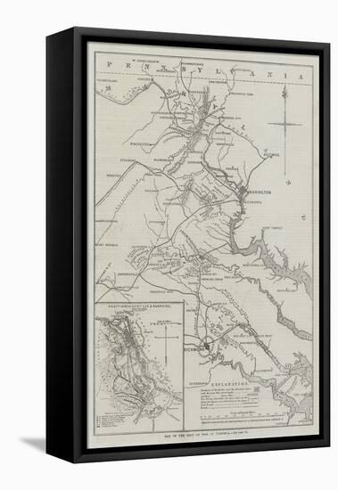 Map of the Seat of War in Virginia-John Dower-Framed Stretched Canvas