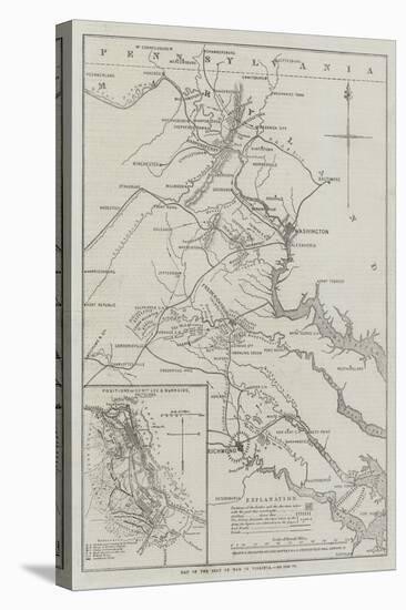 Map of the Seat of War in Virginia-John Dower-Stretched Canvas