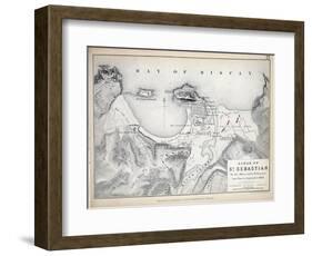 Map of the Siege of St Sebastian, Published by William Blackwood and Sons, Edinburgh and London,…-Alexander Keith Johnston-Framed Giclee Print