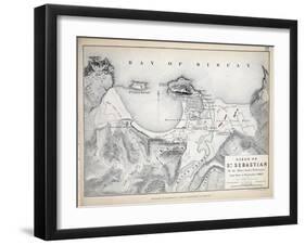 Map of the Siege of St Sebastian, Published by William Blackwood and Sons, Edinburgh and London,…-Alexander Keith Johnston-Framed Giclee Print