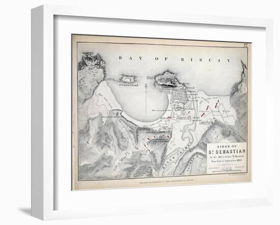 Map of the Siege of St Sebastian, Published by William Blackwood and Sons, Edinburgh and London,…-Alexander Keith Johnston-Framed Giclee Print