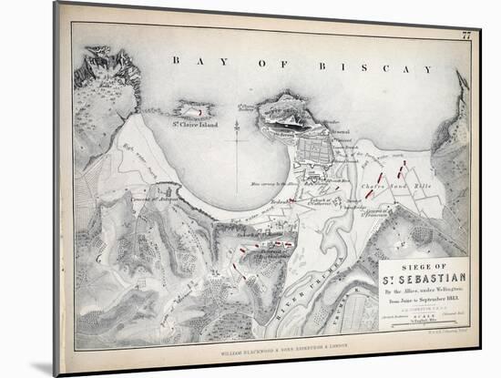 Map of the Siege of St Sebastian, Published by William Blackwood and Sons, Edinburgh and London,…-Alexander Keith Johnston-Mounted Giclee Print