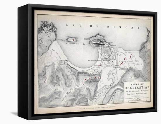Map of the Siege of St Sebastian, Published by William Blackwood and Sons, Edinburgh and London,…-Alexander Keith Johnston-Framed Stretched Canvas