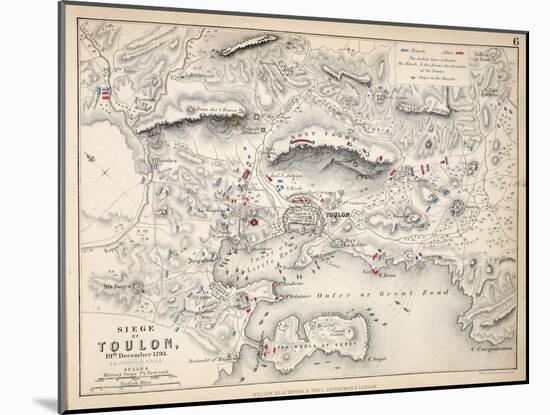 Map of the Siege of Toulon, Published by William Blackwood and Sons, Edinburgh and London, 1848-Alexander Keith Johnston-Mounted Giclee Print