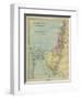 Map of the Sinai peninsula (Egypt) and Promised Land-Philip Richard Morris-Framed Giclee Print