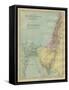 Map of the Sinai peninsula (Egypt) and Promised Land-Philip Richard Morris-Framed Stretched Canvas