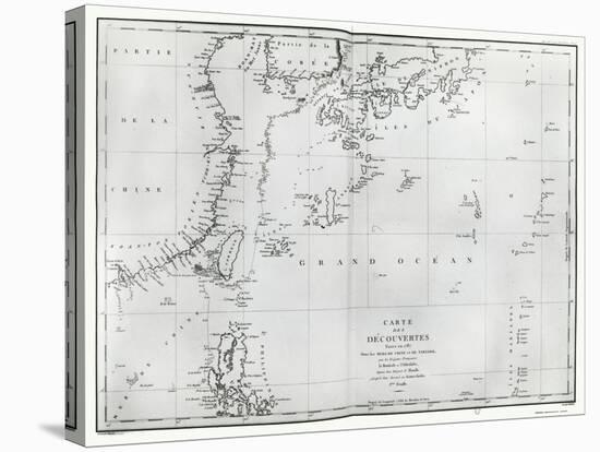 Map of the South China Sea, from the Itinerary of La Perouse, 1787-null-Stretched Canvas