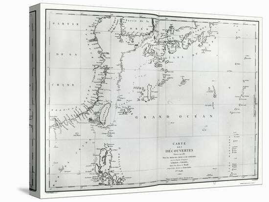 Map of the South China Sea, from the Itinerary of La Perouse, 1787-null-Stretched Canvas