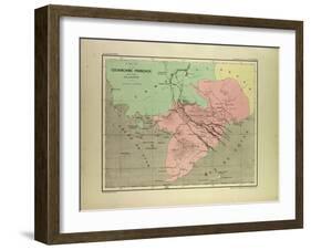 Map of the South of Vietnam and Cambodia-null-Framed Giclee Print