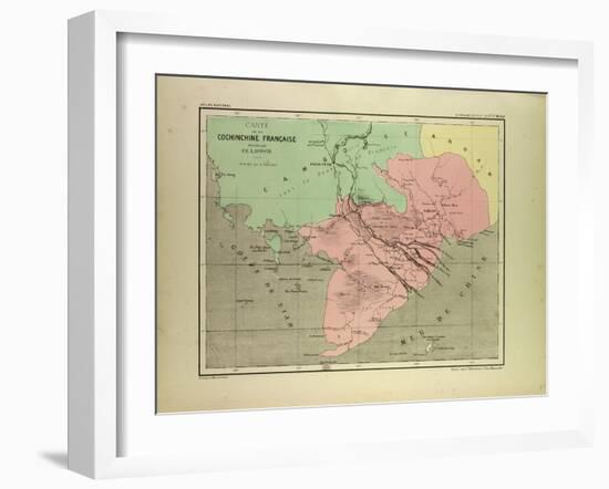 Map of the South of Vietnam and Cambodia-null-Framed Giclee Print