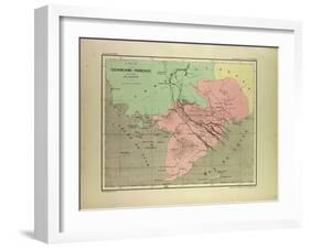 Map of the South of Vietnam and Cambodia-null-Framed Giclee Print