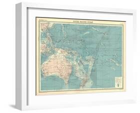 Map of the South Pacific Ocean-Unknown-Framed Giclee Print