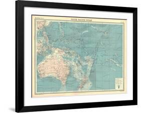 Map of the South Pacific Ocean-Unknown-Framed Giclee Print